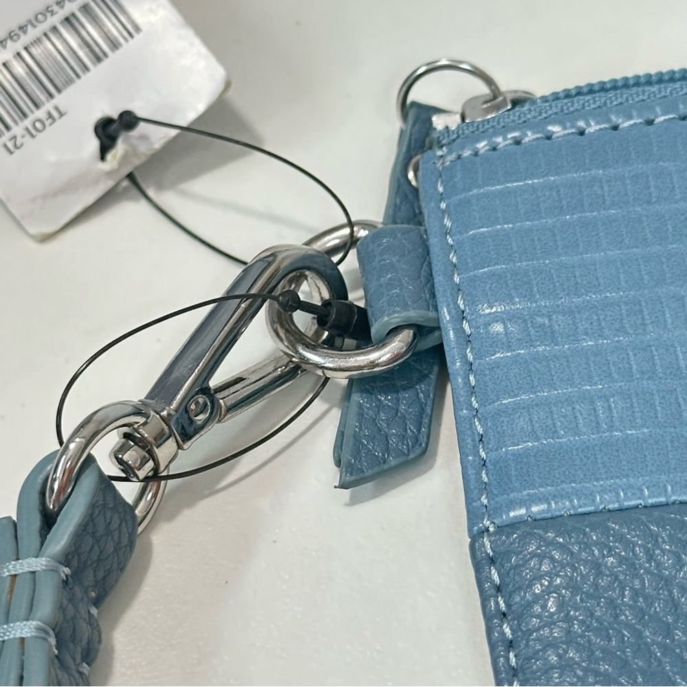 Chico's Pull Strap Zipper Wristlet/Cosmetic or Other Bag 2-Tone Blue NWT - Picture 9 of 11